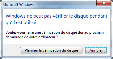 Planifier la vérification du disque